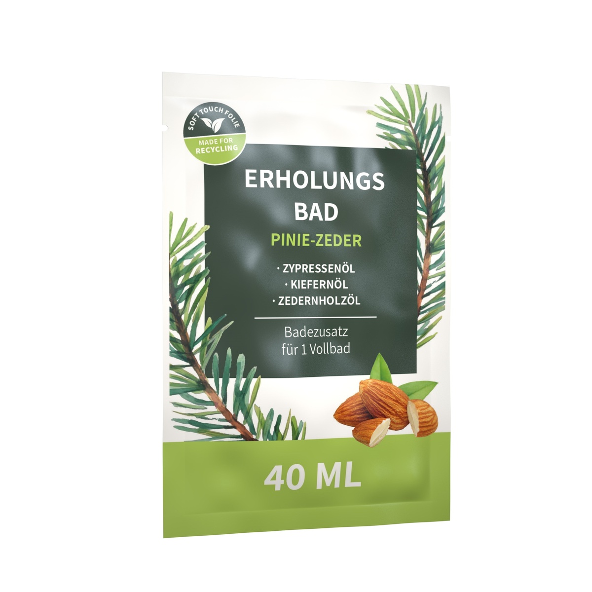 Beidseitig auf das Sachet ( 10 x 15 cm )
