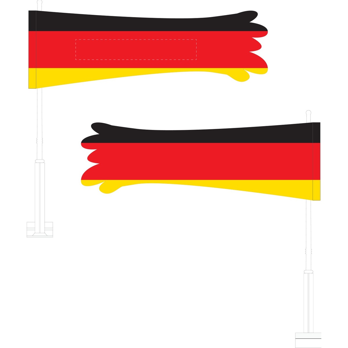Mittig auf einen Streifen (240 x 40 mm)