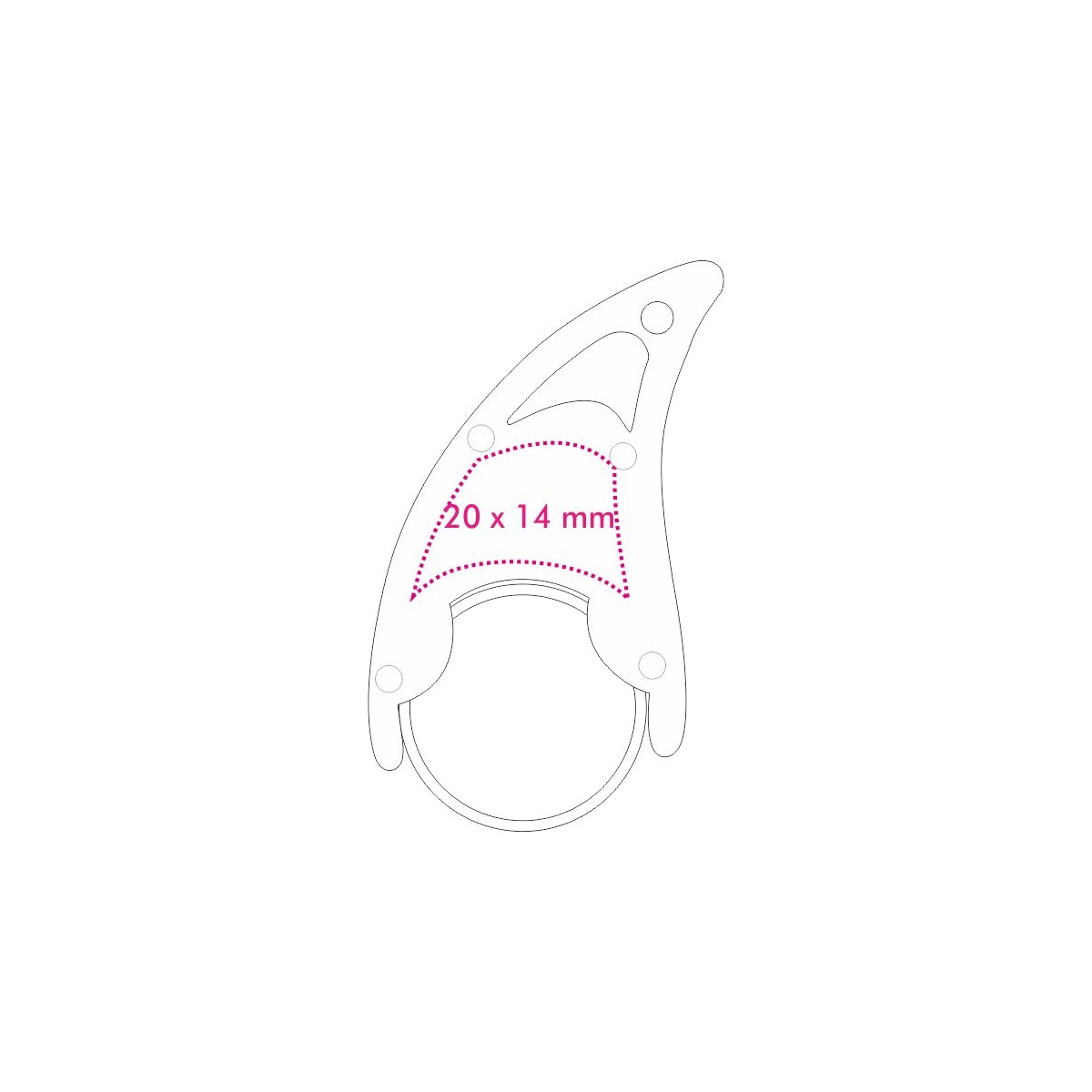 Halter Rückseite (2 x 1,4 cm)
