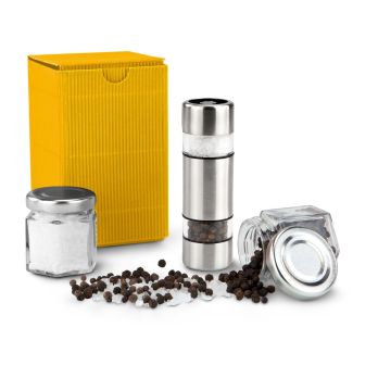 Geschenkset: Salz & Pfeffer im Miniformat, gelbe Verpackung