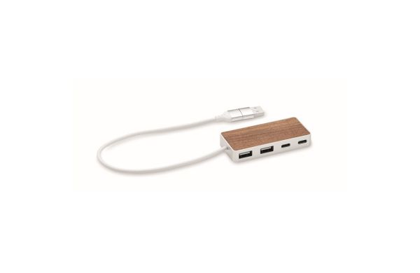 UBAH 4 Port USB-Hub, holz