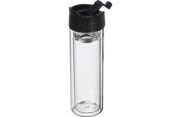 Borosilikat Glasflasche mit Teesieb, 400 ml - transparent