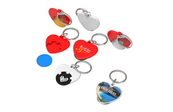 Chiphalter mit 1 €-Chip und Ring "Herz"