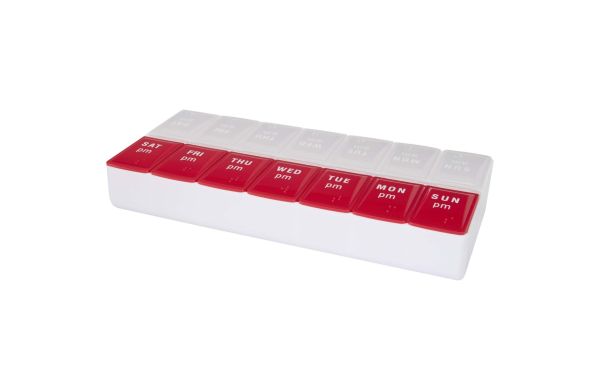 Cycle 7 Tage Multivitamin Organisator für morgens und abends, rot