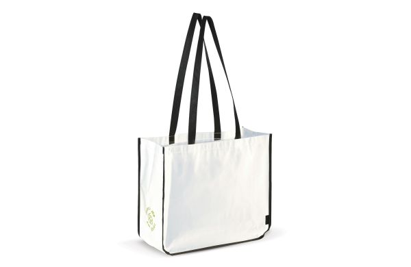 Einkaufstasche im Querformat PP Non-Woven 120g-m², weiss