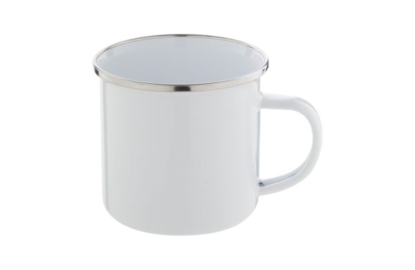 Emailletasse Enavint, weiss