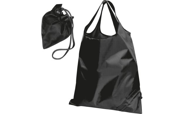 Faltbare Einkaufstasche aus Polyester - schwarz