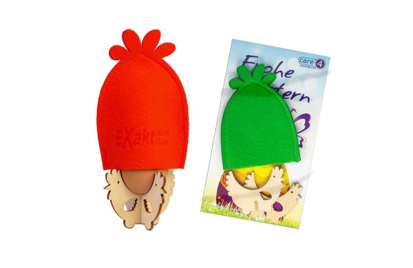 Frühstücksei-Set, Lasergravur auf Filz