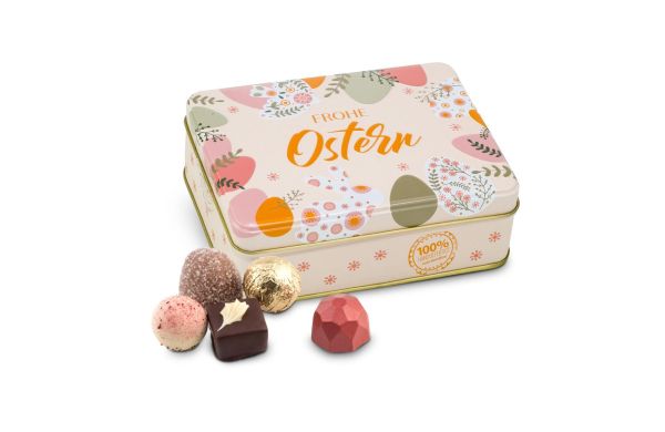Geschenkartikel / Präsentartikel: Frohe Ostern - Pralinendose mit 125 g
