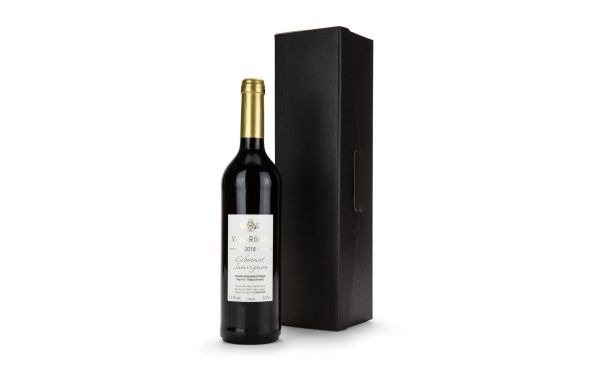 Geschenkset: Rotwein im schwarzen Geschenkkarton