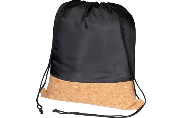 Gymbag aus Polyester mit Korkboden - schwarz