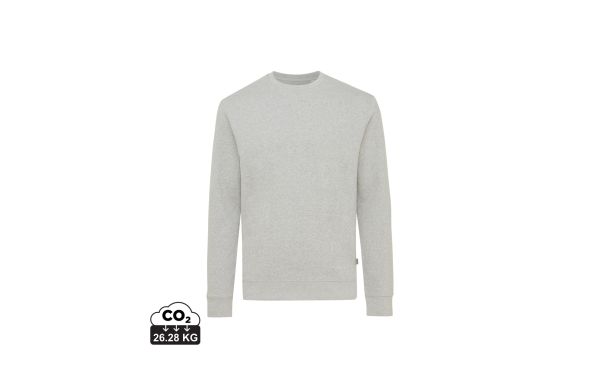 Iqoniq Denali ungefärbt. Rundhals-Sweater aus recycelter BW/heather grey/4XL