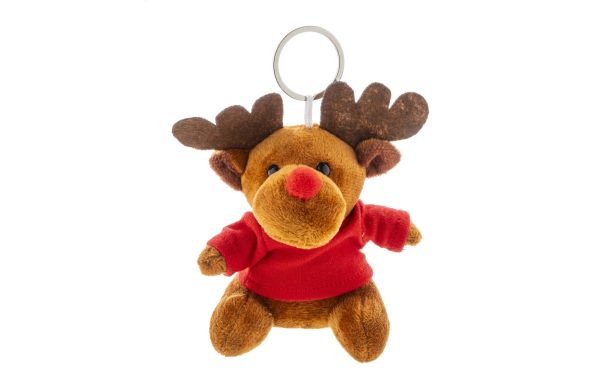 Julren Plüsch-Weihnachtsrentier-Schlüsselanhänger, mehrfarbig