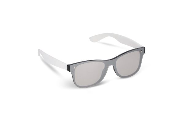 Justin R-PC Sonnenbrille mit verspiegelten Uni-Gläsern UV400, weiss