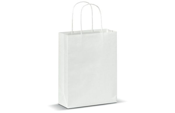 Kraftpapierbeutel 90g-m² 18x8x22cm, weiss