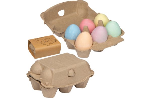 Kreideeier in Pappkarton - beige
