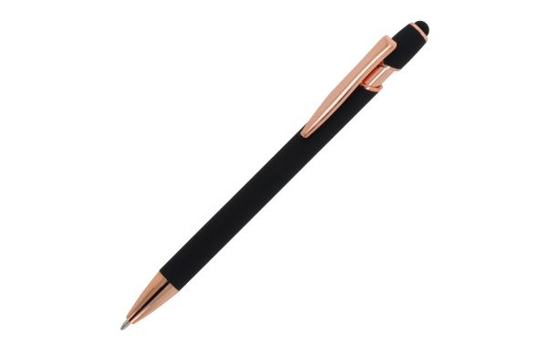 Kugelschreiber Paris Deluxe Metall gummiert, schwarz