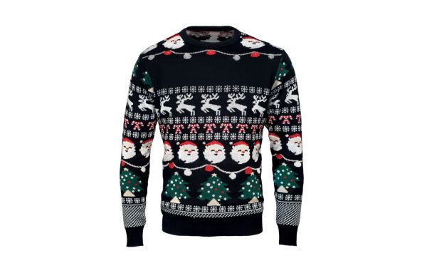 SHAMIS LARGE Weihnachts-LED-Pullover L/XL, schwarz