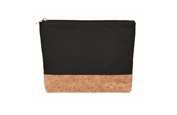 PORTO BAG Kosmetiktasche mit Kork - schwarz