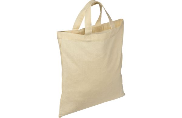 Oeko-Tex STANDARD 100 Baumwolltasche mit kurzen Henkeln - weiß