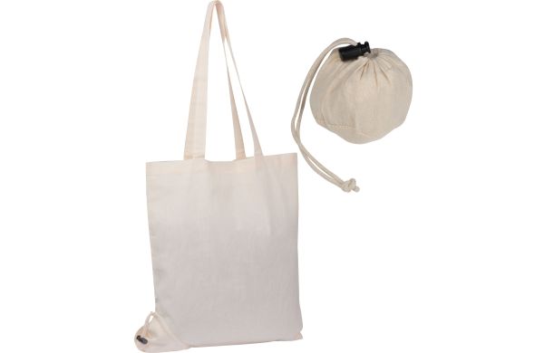 Oeko-Tex STANDARD 100 zertifizierte Baumwolltasche zum Zusammenfalten - weiß