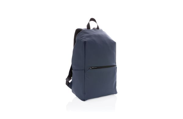 Schicker PU 15.6" Laptop-Rucksack/navy blau