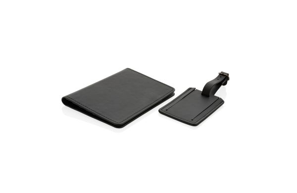 Swiss Peak Reise-Geschenkset aus GRS recyceltem PU/schwarz