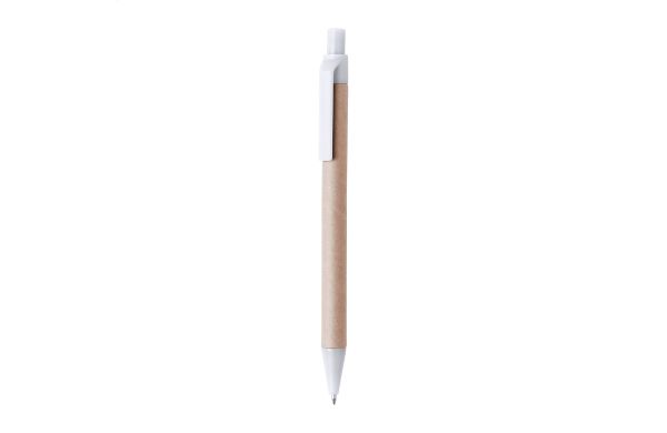 Papper Kugelschreiber, weiss/natur