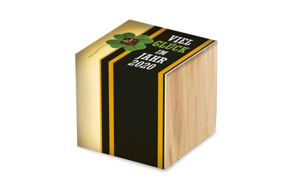 Pflanz-Holz - Standardmotiv - Glücksklee, 2 Seiten gelasert