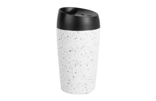 Sagaform Loke Reisebecher Splash 240ml, weiss - schwarz