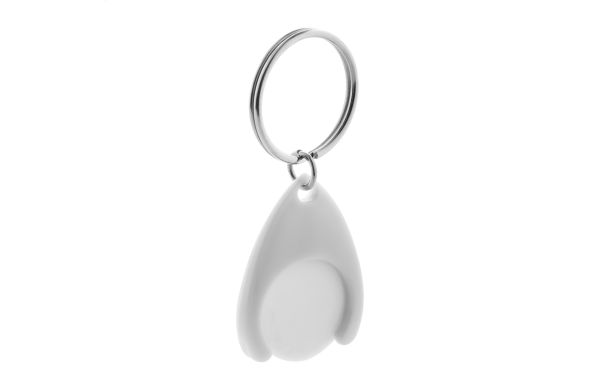 Schlüsselanhänger mit Einkaufswagen-Chip Nelly, weiss