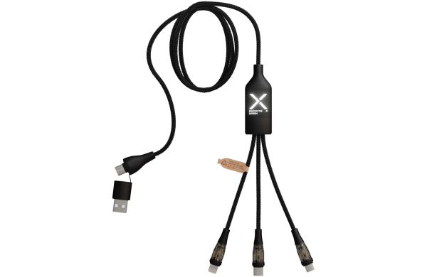 SCX.design C50 100 W/5 A 5-in-1 Schnellladekabel mit Digitalanzeige, schwarz