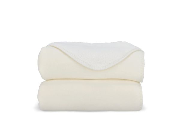 Sherpa-Fleece-Decke Sublimation 130x170 cm 510g/m², weiss