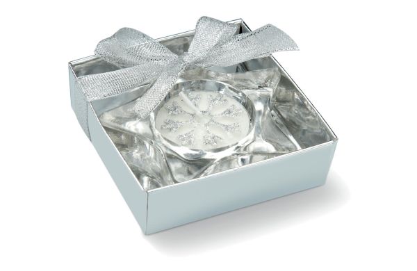 Sternförmiger Teelichthalter - silber matt