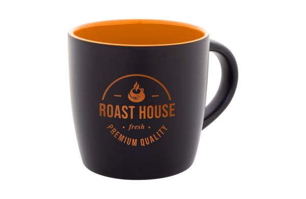 Tasse Sculptus, orange/schwarz