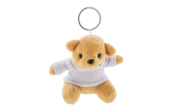 TeddyFob Plüsch-Teddybär-Schlüsselanhänger, weiss