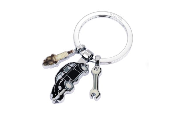 TROIKA-Schluesselanhaenger-VOLKSWAGEN-TYP1-schwarz-silberfarben