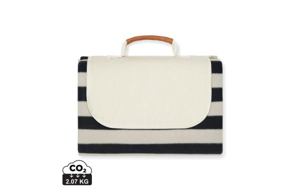 VINGA Alba GRS rPET kleine Picknickdecke, schwarz