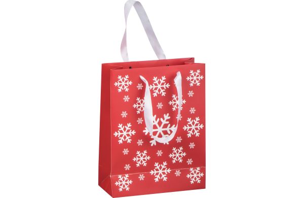 Weihnachtstasche aus Papier klein - rot