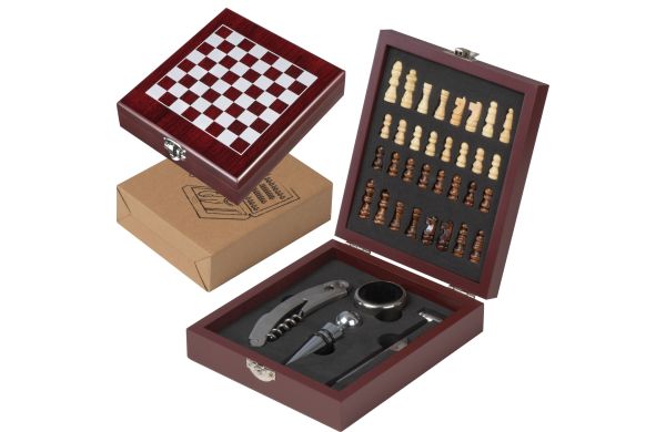 Weinset in Holzbox - braun