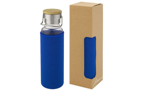 Thor 660 ml Glasflasche mit Neoprenhülle - blau 