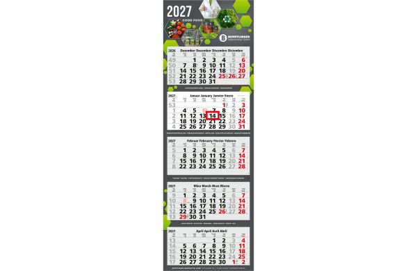 5-Monatskalender Mehrblock Penta Light 5 Werbung auf Rückwand