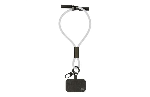 60W Handgelenkband mit Lade- und Datenkabel aus RPET CuffCharge, weiß