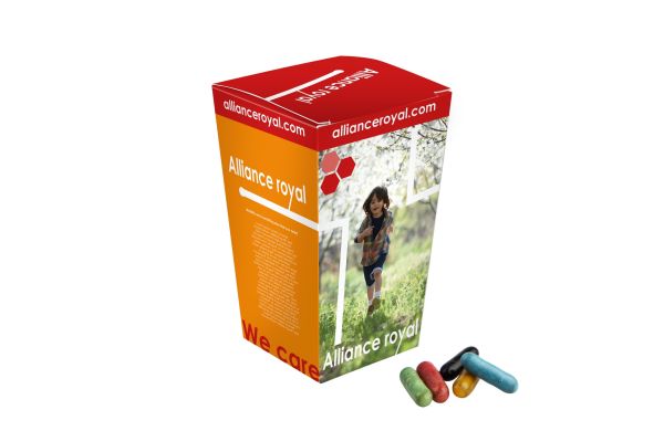Autobecherhalter Box, weiss, Lakritzstangen Mix