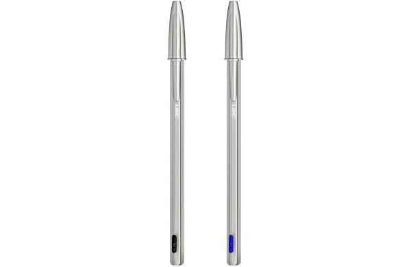 BIC Cristal Re New, Metall Blaue Tinte