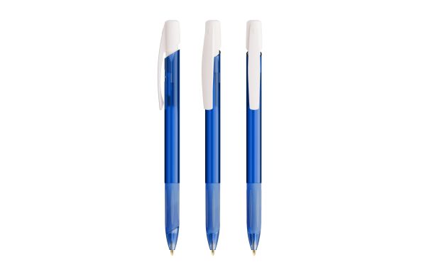 BIC Media Clic Grip Kugelschreiber, Gefrostetes Dunkelblau-Gefrostetes Weiß