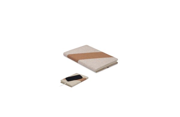CORTONA A5-Notizbuch mit 15W-Ladegerät, beige