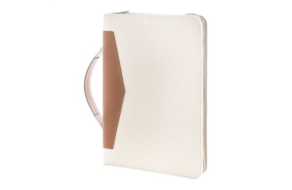 Dokumentenmappe aus recyceltem Canvas Carbasa Zip, natur