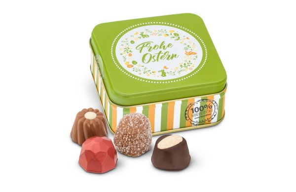 Geschenkartikel / Präsentartikel: Frohe Ostern - Pralinendose mit 50 g