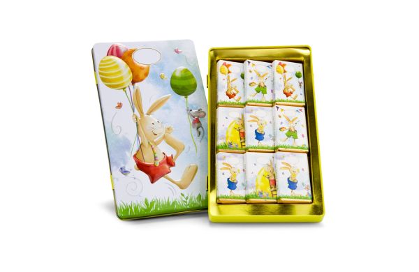 Geschenkartikel / Präsentartikel: Schokoladendose Ostergrüße